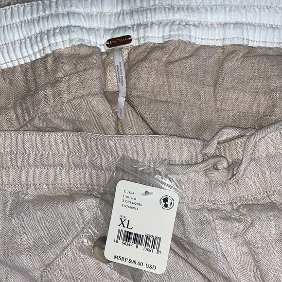NWT- Free People- Feelin Good Linen Utility Pant- Sz XL- Natural/Oat- TWF - Picture 13 of 16